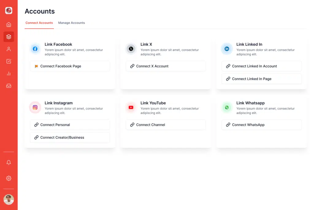 link social media account